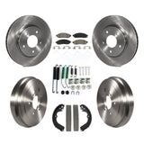 Front Rear Brake Rotor Ceramic Pad And Drum Kit (7Pc) For Nissan NV200 Chevrolet