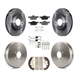 Front Rear Brake Rotor Ceramic Pad & Drum Kit (7Pc) For 2007 Ford Escape Mercury