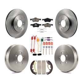 Front Rear Disc Brake Rotor Ceramic Pad & Drum Kit (7Pc) For Ford Escape Mercury