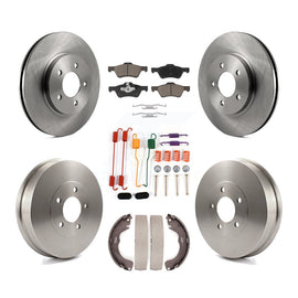 Front Rear Disc Brake Rotors Ceramic Pad & Drum Kit (7Pc) For 2008 Mazda Tribute