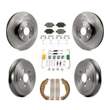 Front Rear Disc Brake Rotors Ceramic Pads And Drum Kit (7Pc) For Toyota Celica