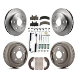 Front Rear Disc Brake Rotors Ceramic Pads And Drum Kit (7Pc) For GMC Yukon 4WD
