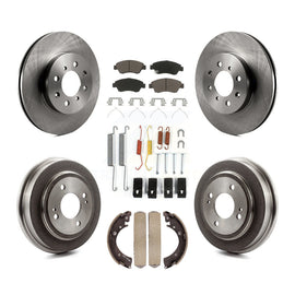 Front Rear Disc Brake Rotor Ceramic Pad & Drum Kit (7Pc) For 2007-2008 Honda Fit