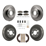 Front Rear Disc Brake Rotors Ceramic Pads And Drum Kit (7Pc) For Honda Civic
