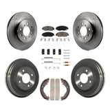 Front Rear Disc Brake Rotors Ceramic Pads And Drum Kit (7Pc) For Honda Insight