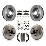 Front Rear Disc Brake Rotors Ceramic Pads And Drum Kit (7Pc) For Ford Focus