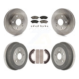 Front Rear Disc Brake Rotors Ceramic Pads And Drum Kit For Toyota Camry 2.2L