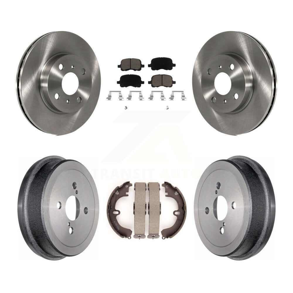 Front Rear Disc Brake Rotors Ceramic Pads And Drum Kit For Toyota Corolla