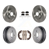 Front Rear Disc Brake Rotors Ceramic Pads And Drum Kit For Toyota Corolla