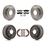 Front Rear Brake Rotor Ceramic Pad Drum Kit For Ford F-150 4WD With 7 Lug Wheels