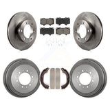 Front Rear Disc Brake Rotors Ceramic Pads And Drum Kit For Toyota Tundra