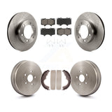 Front Rear Brake Rotors Ceramic Pad Drum Kit For Toyota Tacoma With 6 Lug Wheels