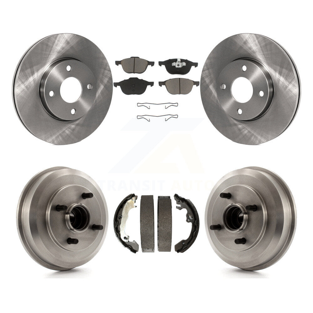 Front Rear Disc Brake Rotors Ceramic Pads And Drum Kit For Ford Focus K8C-102420