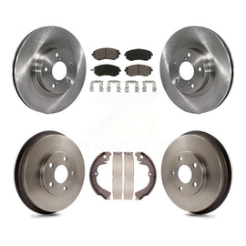 Front Rear Brake Rotor Ceramic Pad And Drum Kit For Subaru Impreza Outback RS TS