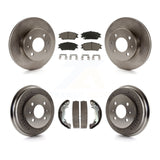 Front Rear Disc Brake Rotors Ceramic Pad & Drum Kit For 2003-2005 Hyundai Accent