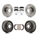 Front Rear Brake Rotors Ceramic Pad & Drum Kit For Ford Ranger Mazda B4000 B3000
