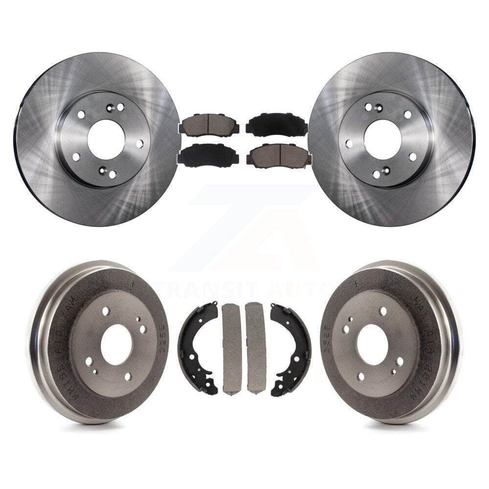 Front Rear Disc Brake Rotor Ceramic Pad Drum Kit For 1998-2002 Honda Accord 3.0L