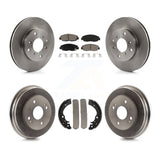 Front Rear Brake Rotor Ceramic Pad And Drum Kit For Honda Accord Coupe with 2.3L