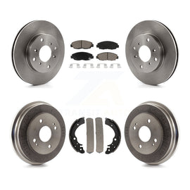 Front Rear Brake Rotor Ceramic Pad And Drum Kit For Honda Accord Coupe with 2.3L