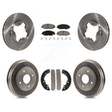 Front Rear Disc Brake Rotors Ceramic Pads And Drum Kit For Honda Accord