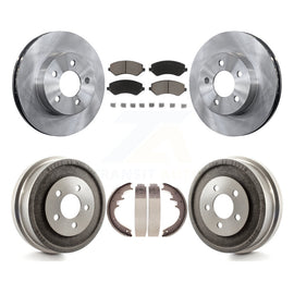 Front Rear Disc Brake Rotors Ceramic Pads And Drum Kit For 2002 Jeep Liberty