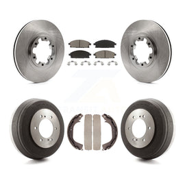 Front Rear Brake Rotor Ceramic Pad & Drum Kit For Nissan Pathfinder INFINITI QX4