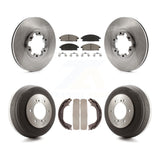 Front Rear Brake Rotor Ceramic Pad & Drum Kit For Nissan Pathfinder INFINITI QX4