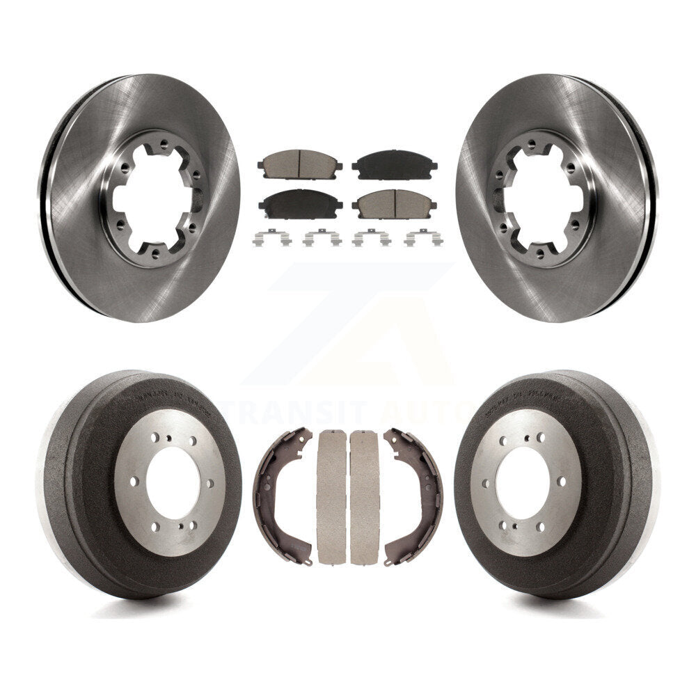 Front Rear Brake Rotor Ceramic Pad & Drum Kit For Nissan Pathfinder INFINITI QX4