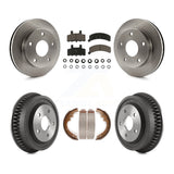 Front Rear Brake Rotor Ceramic Pad And Drum Kit For 1994-1999 Dodge Ram 1500 4WD