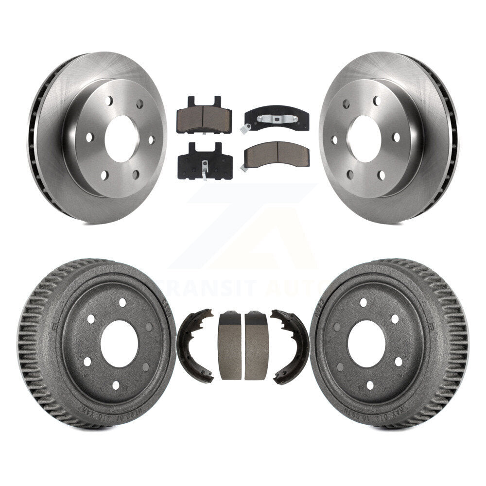Front Rear Brake Rotor Ceramic Pad Drum Kit For GMC Yukon With 11" Diameter