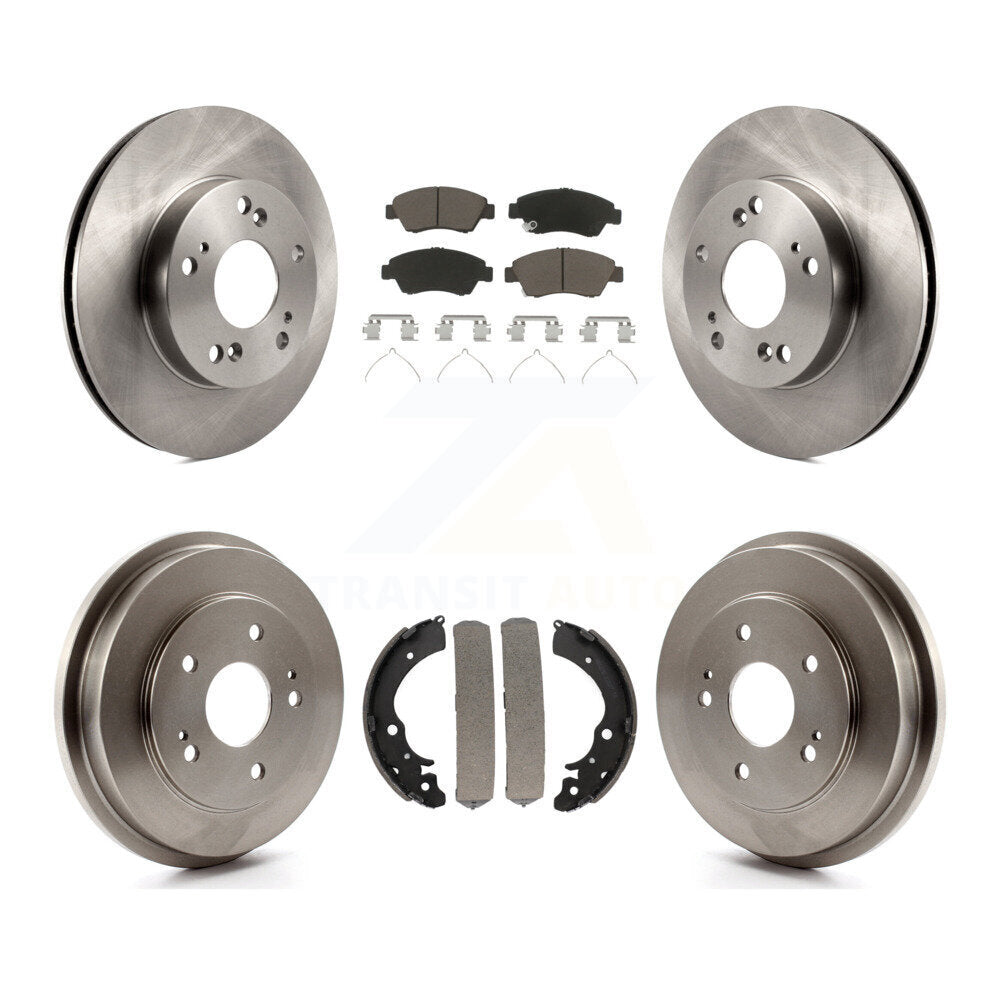 Front Rear Disc Brake Rotors Ceramic Pads And Drum Kit For Honda Civic