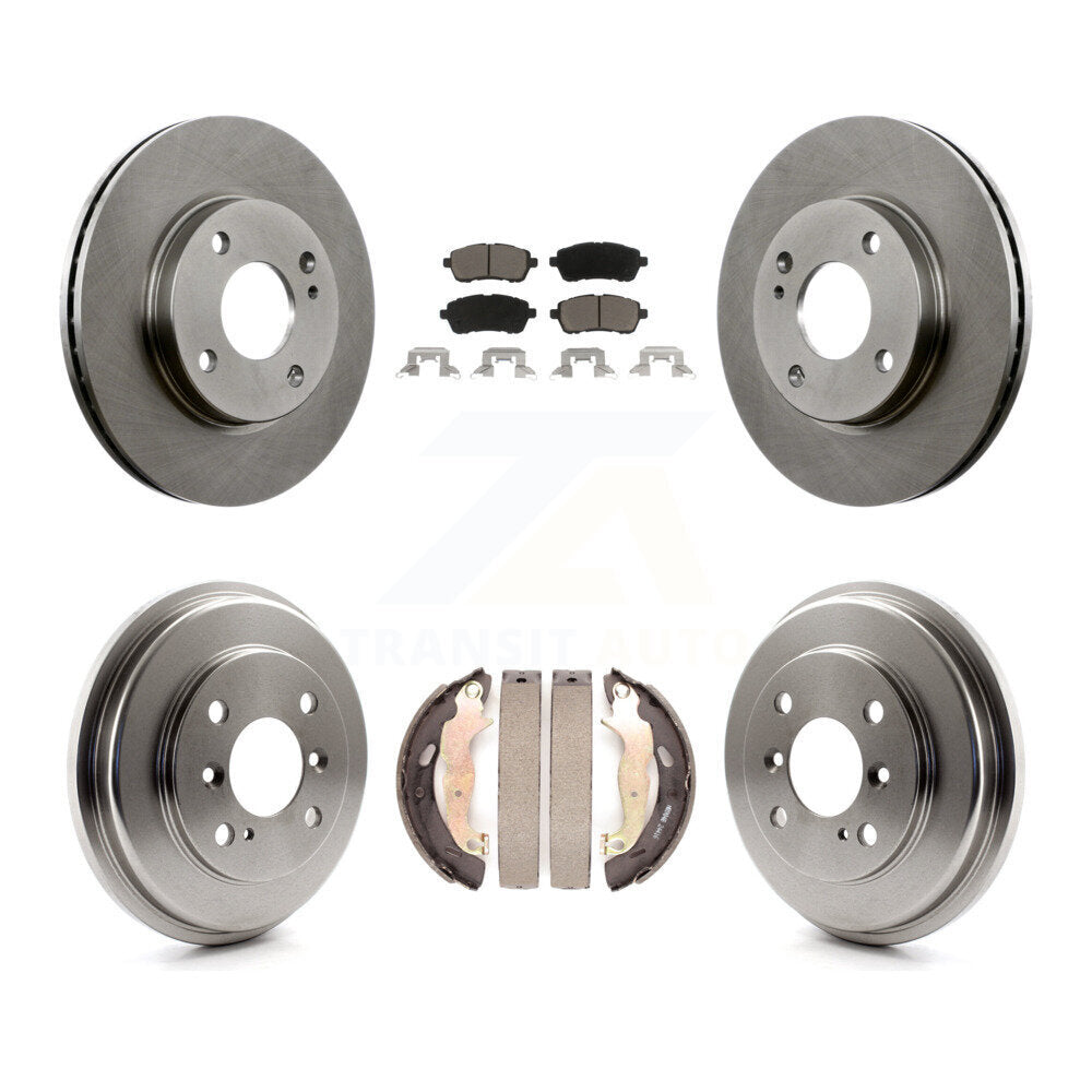 Front Rear Disc Brake Rotors Ceramic Pads And Drum Kit For Ford Fiesta