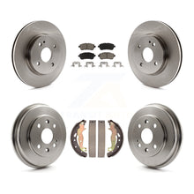 Charger l'image dans la galerie, Front Rear Disc Brake Rotors Ceramic Pads And Drum Kit For 2011-2014 Mazda 2