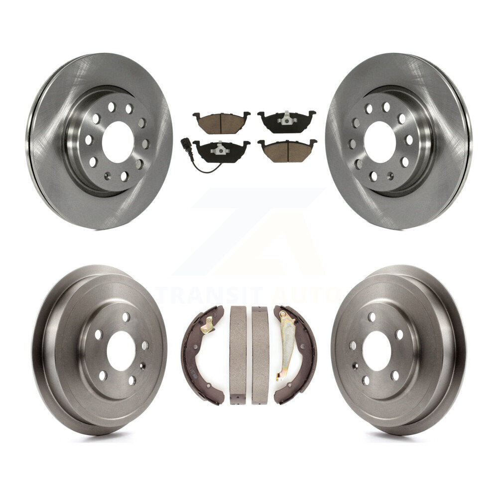 Front Rear Disc Brake Rotors Ceramic Pads And Drum Kit For Volkswagen Jetta