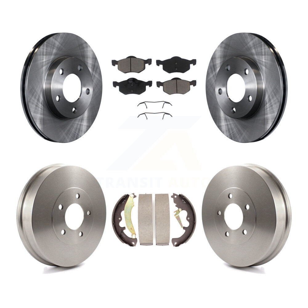 Front Rear Brake Rotor Ceramic Pad Drum Kit For 2007 Ford Escape Mercury Mariner