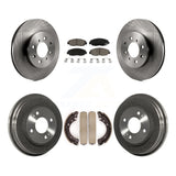 Front Rear Disc Brake Rotors Ceramic Pads And Drum Kit For Honda Civic