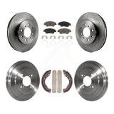 Front Rear Disc Brake Rotors Ceramic Pads And Drum Kit For 2013 Honda Fit DX