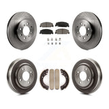 Front Rear Brake Rotors Ceramic Pad Drum Kit For Honda Civic LX with 4-Wheel ABS