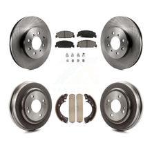 Charger l'image dans la galerie, Front Rear Brake Rotors Ceramic Pad Drum Kit For Honda Civic LX with 4-Wheel ABS