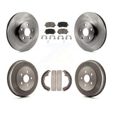 Front Rear Disc Brake Rotors Ceramic Pad Drum Kit For Toyota Matrix Pontiac Vibe