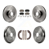 Front Rear Disc Brake Rotors Ceramic Pads And Drum Kit For Toyota Corolla