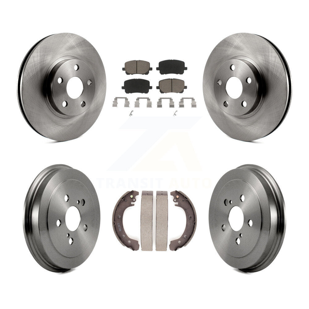 Front Rear Disc Brake Rotors Ceramic Pads And Drum Kit For Toyota Corolla