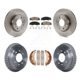 Front Rear Disc Brake Rotors Ceramic Pads And Drum Kit For 2007-2009 Kia Spectra