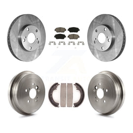 [Front+Rear] 2005-2006 Toyota Camry Base/LE Premium OE Brake Rotor Drum Kit & Ceramic Pads For Max Braking