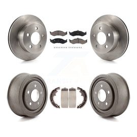 Front Rear Disc Brake Rotors Ceramic Pads And Drum Kit For Jeep Wrangler TJ