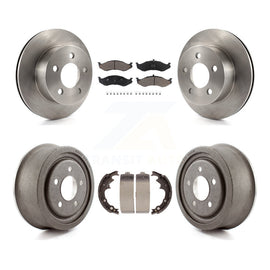 Front Rear Disc Brake Rotors Ceramic Pads And Drum Kit For Jeep Wrangler