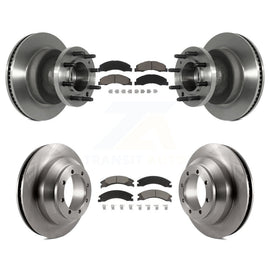 Front Rear Disc Brake Rotors Ceramic Pad Kit For Ford E-350 Super Duty Econoline