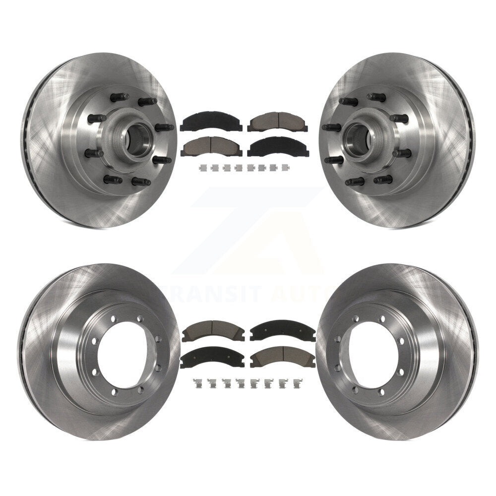 Front Rear Disc Brake Rotors And Ceramic Pads Kit For Ford E-450 Super Duty