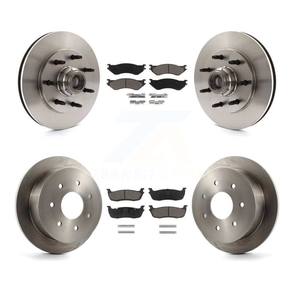 Front Rear Disc Brake Rotors And Ceramic Pads Kit For Ford F-150 F-250 HD