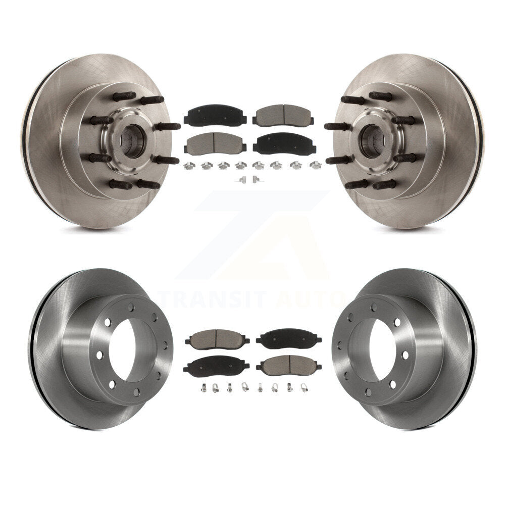 Front Rear Disc Brake Rotors Ceramic Pad Kit For Ford F-250 Super Duty F-350 RWD
